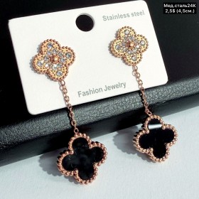 Сережки мед.сталь24К 10484 (4,5см.)